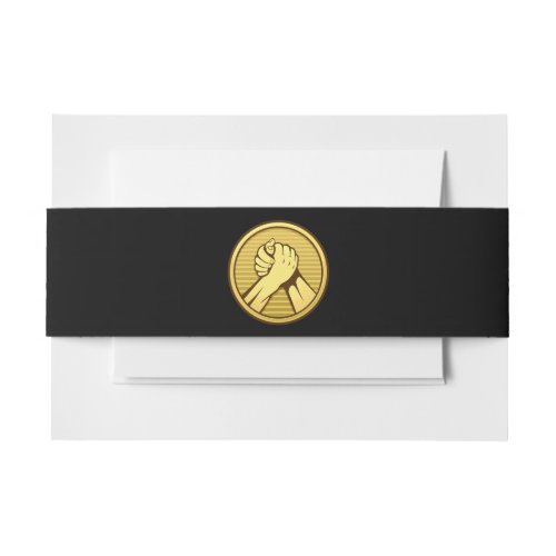 Arm wrestling Gold Invitation Belly Band