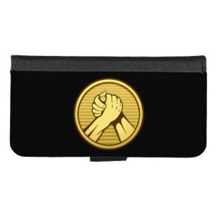Arm wrestling Gold iPhone 8/7 Wallet Case