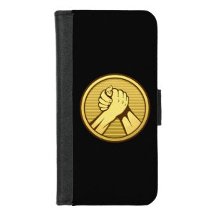 Arm wrestling Gold iPhone 8/7 Wallet Case