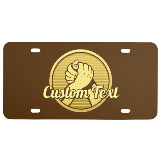 Arm Wrestling Gold License Plate (Front)