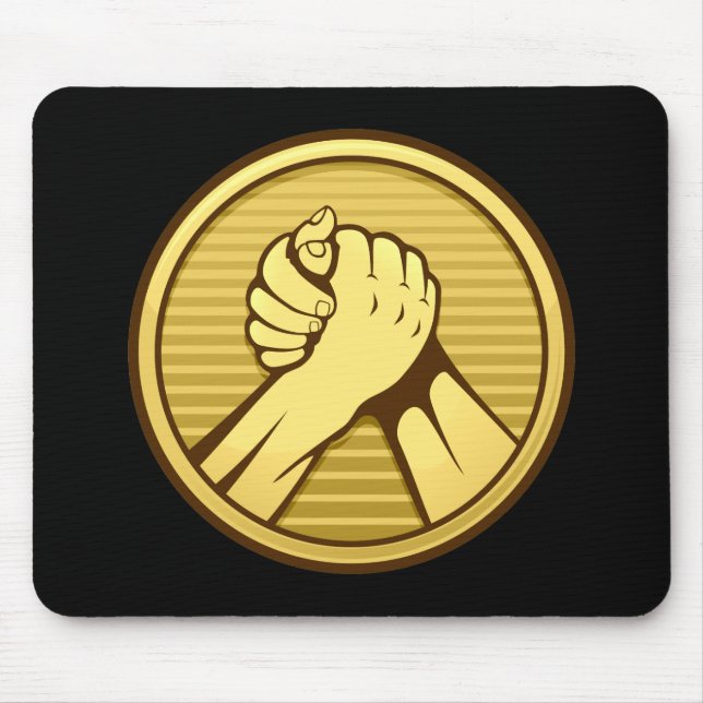 Arm wrestling Gold Mouse Pad (Front)