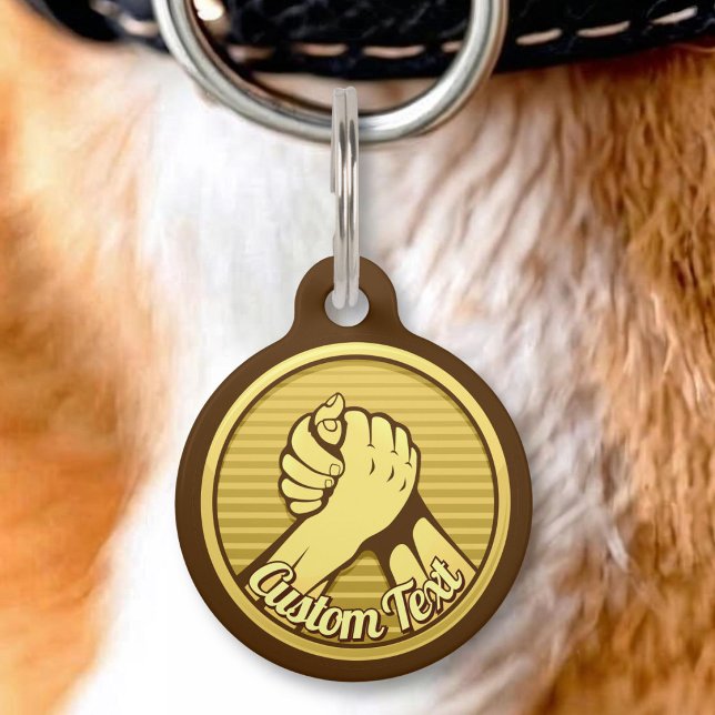 Arm wrestling Gold Pet Name Tag (Creator Uploaded)