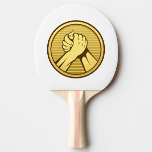 Arm wrestling Gold Ping-Pong Paddle