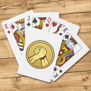 Arm wrestling Gold Poker Cards