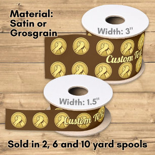 Arm wrestling Gold Satin Ribbon