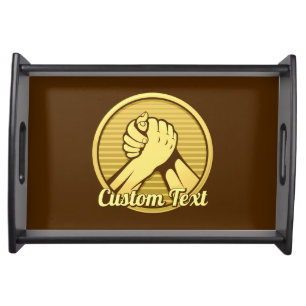 Arm wrestling Gold Serving Tray