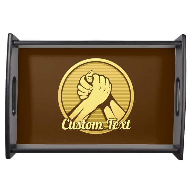 Arm wrestling Gold Serving Tray (Front)
