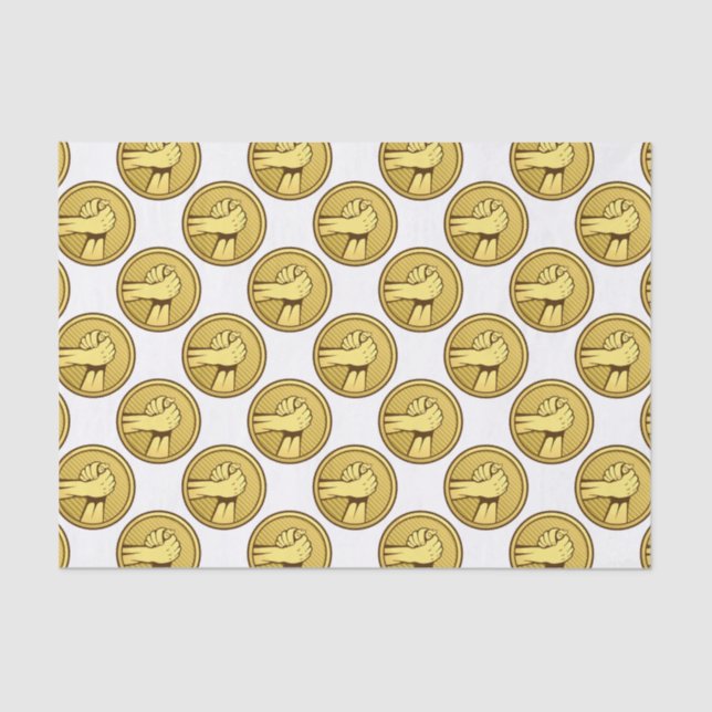 Arm wrestling Gold Tissue Paper (Front)