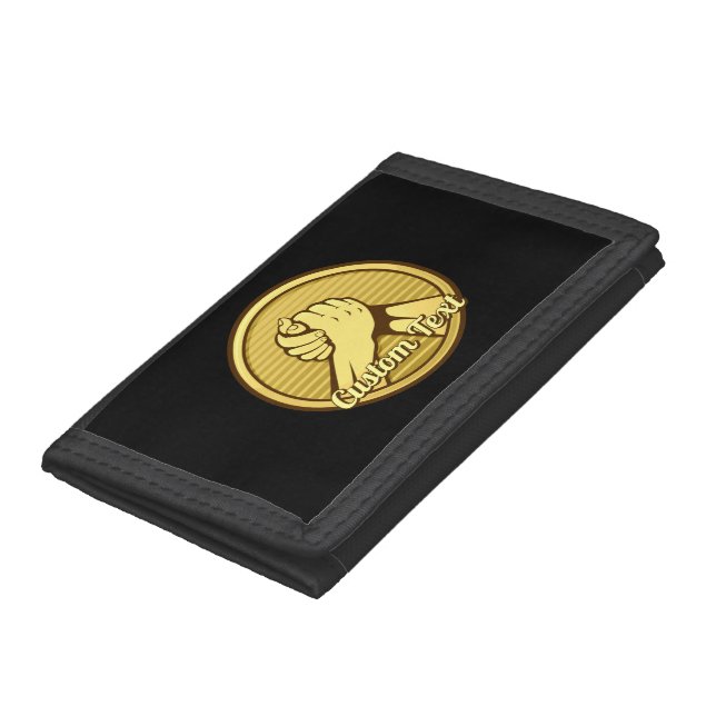 Arm Wrestling Gold Tri-fold Wallet (Bottom)