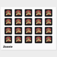 Wrestling Square Sticker, Zazzle