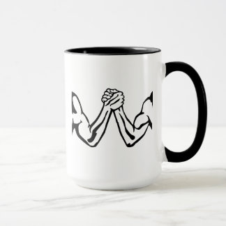 Arm wrestling mug