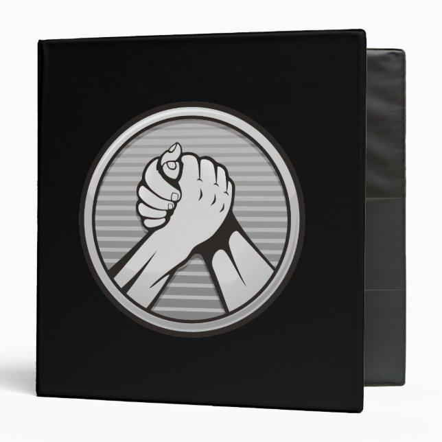 Arm wrestling Silver 3 Ring Binder (Front/Inside)