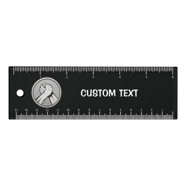 Arm wrestling Silver 6 inch Ruler (Front)