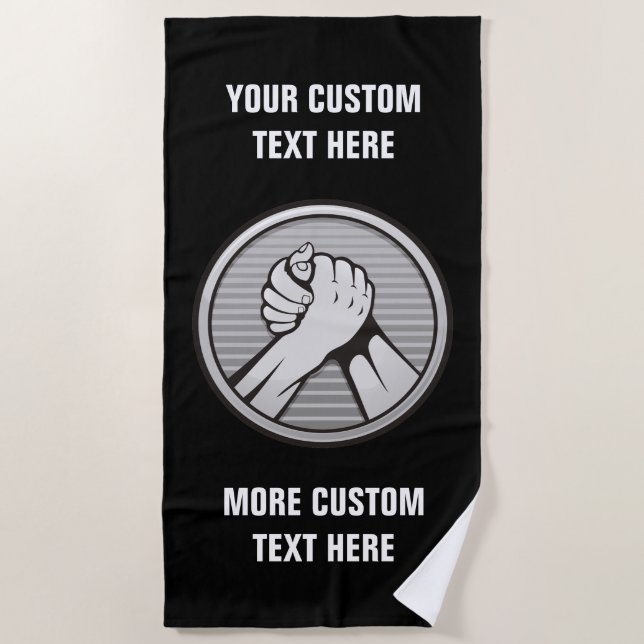 Arm wrestling Silver Beach Towel (Front)