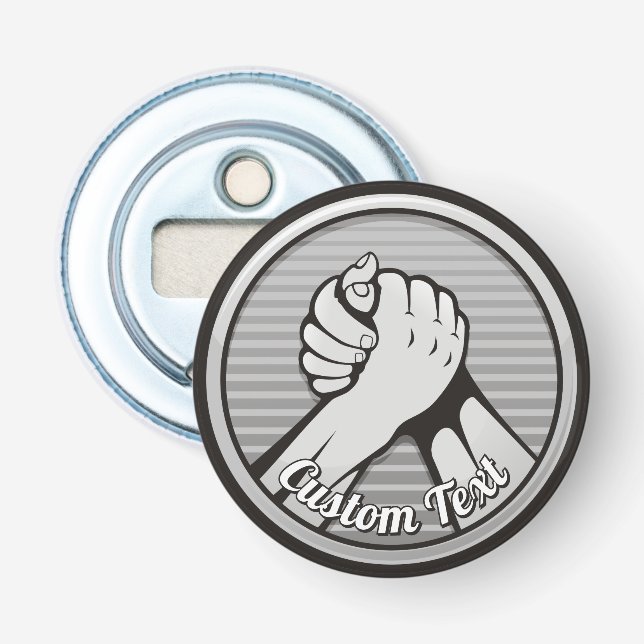 Arm wrestling Silver Bottle Opener (Front)