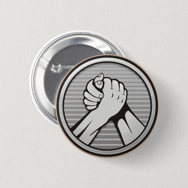Arm wrestling Silver Button (Front & Back)
