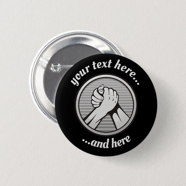 Arm wrestling Silver Button (Front & Back)