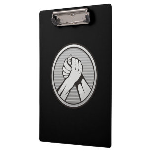 Arm wrestling Silver Clipboard