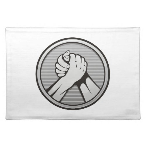 Arm wrestling Silver Cloth Placemat