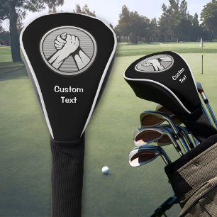 Arm Wrestling Silver Golf Head Cover