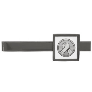Arm wrestling Silver Gunmetal Finish Tie Bar