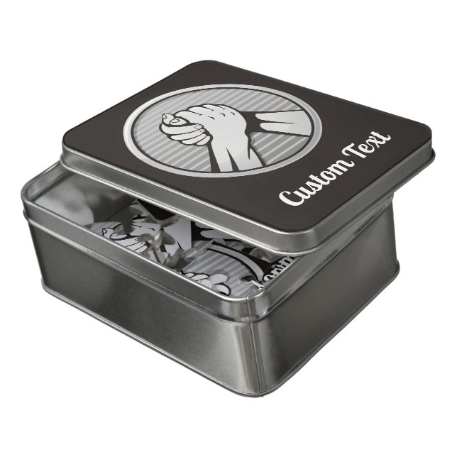 Arm wrestling Silver Jigsaw Puzzle (Lid Open)