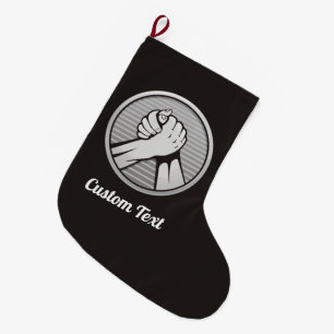 Arm wrestling Silver Large Christmas Stocking