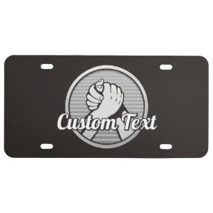 Arm wrestling Silver License Plate