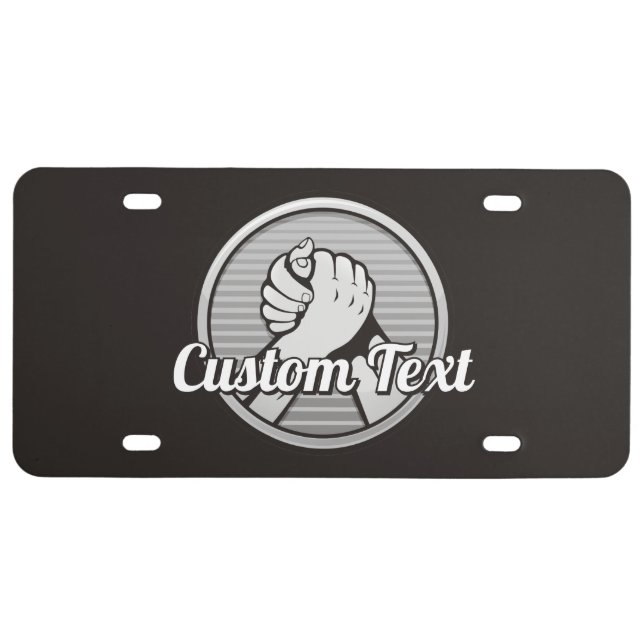 Arm wrestling Silver License Plate (Front)