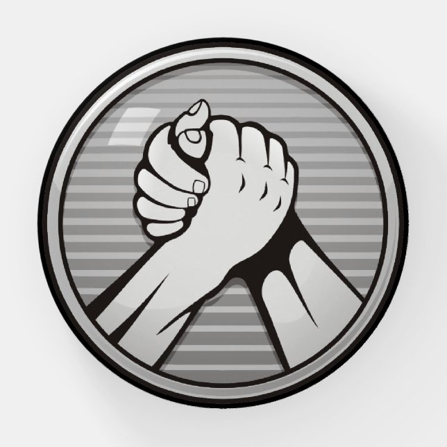 Arm wrestling Silver Paperweight (Front)