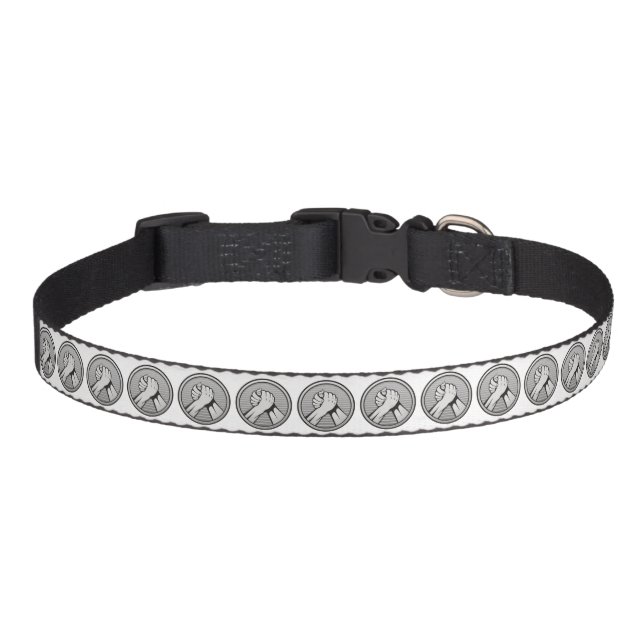 Arm wrestling Silver Pet Collar (Front)