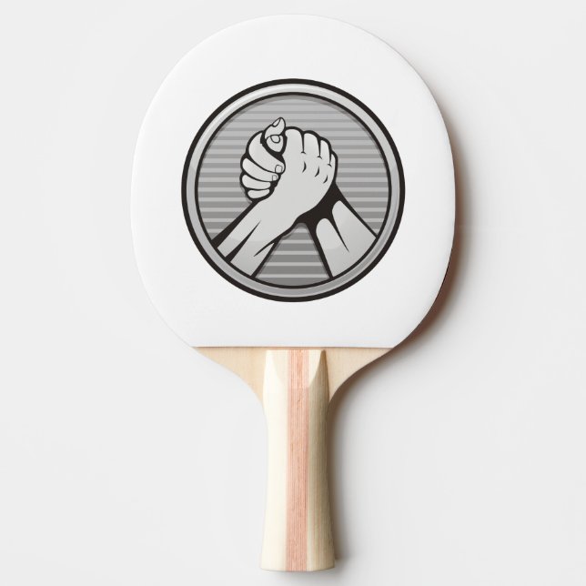 Arm wrestling Silver Ping-Pong Paddle (Front)