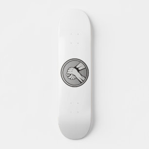 Arm wrestling Silver Skateboard Deck