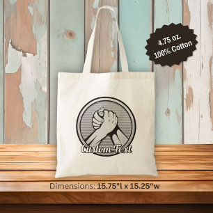 Arm Wrestling Silver Tote Bag