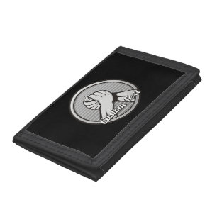 Arm Wrestling Silver Trifold Wallet