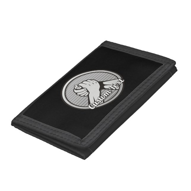 Arm Wrestling Silver Trifold Wallet (Bottom)