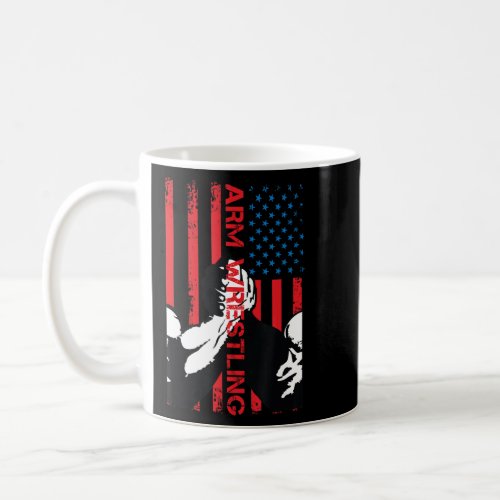 Arm Wrestling Usa Flag  Coffee Mug