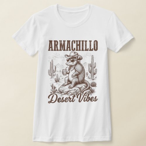 Armachillo Cowboy Armadillo Desert Vibes Funny T-Shirt