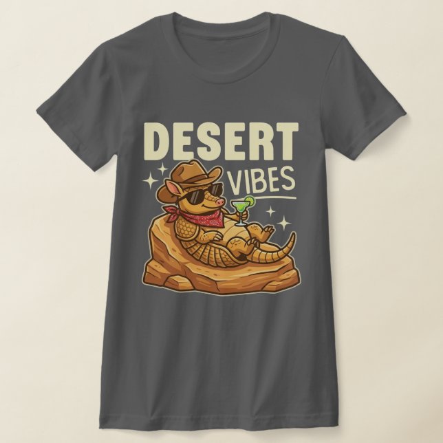 Armachillo Funny Armadillo Chill Desert Vibes  T-Shirt (Laydown)