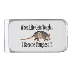 Armadillo Animal Inspirational Silver Finish Money Clip