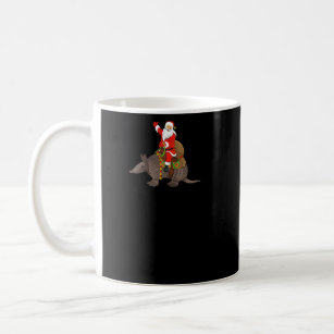Armadillo Animal  Santa Riding Armadillo Christmas Coffee Mug