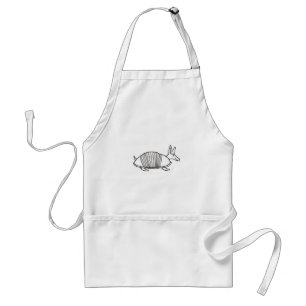 Armadillo art fun cute unique ink line drawing adult apron