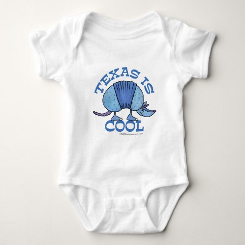 Armadillo Blue_Texas is Cool Baby Bodysuit