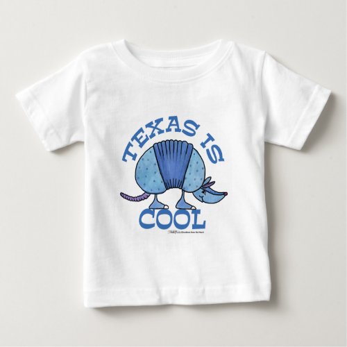 Armadillo Blue_Texas is Cool Baby T_Shirt