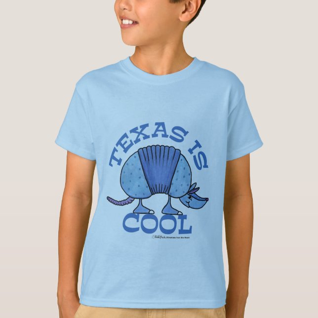 Armadillo Blue-Texas is Cool T-Shirt (Front)