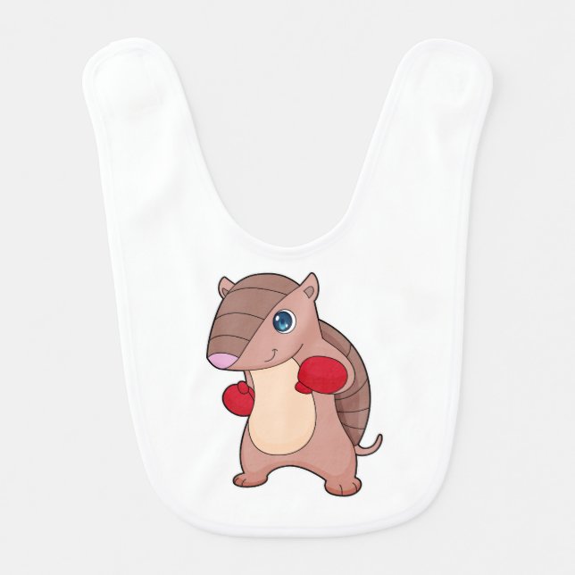 Armadillo Boxing Boxer Boxing gloves Baby Bib (Front)