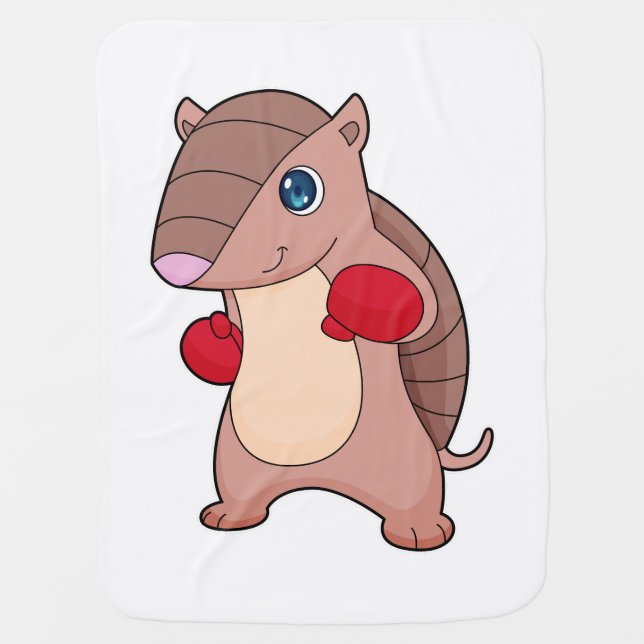 Armadillo Boxing Boxer Boxing gloves Baby Blanket (Front)