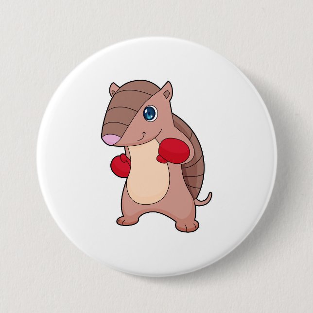 Armadillo Boxing Boxer Boxing gloves Button (Front)
