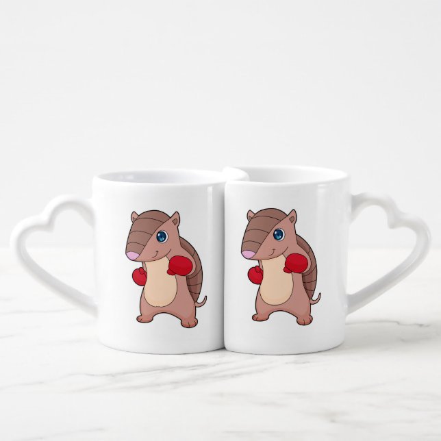 Armadillo Boxing Boxer Boxing gloves Coffee Mug Set (Front Nesting)