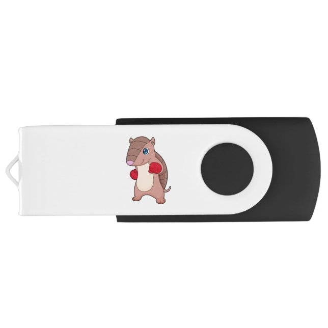 Armadillo Boxing Boxer Boxing gloves Flash Drive (Back)